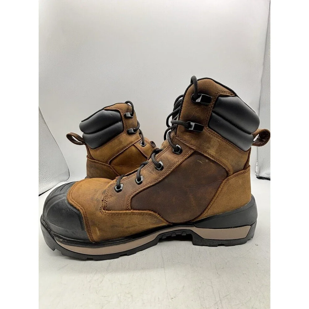 Brunt Perkins Boots Mens Sz 11 Hard Comp Toe Brown Leather Waterproof Safety